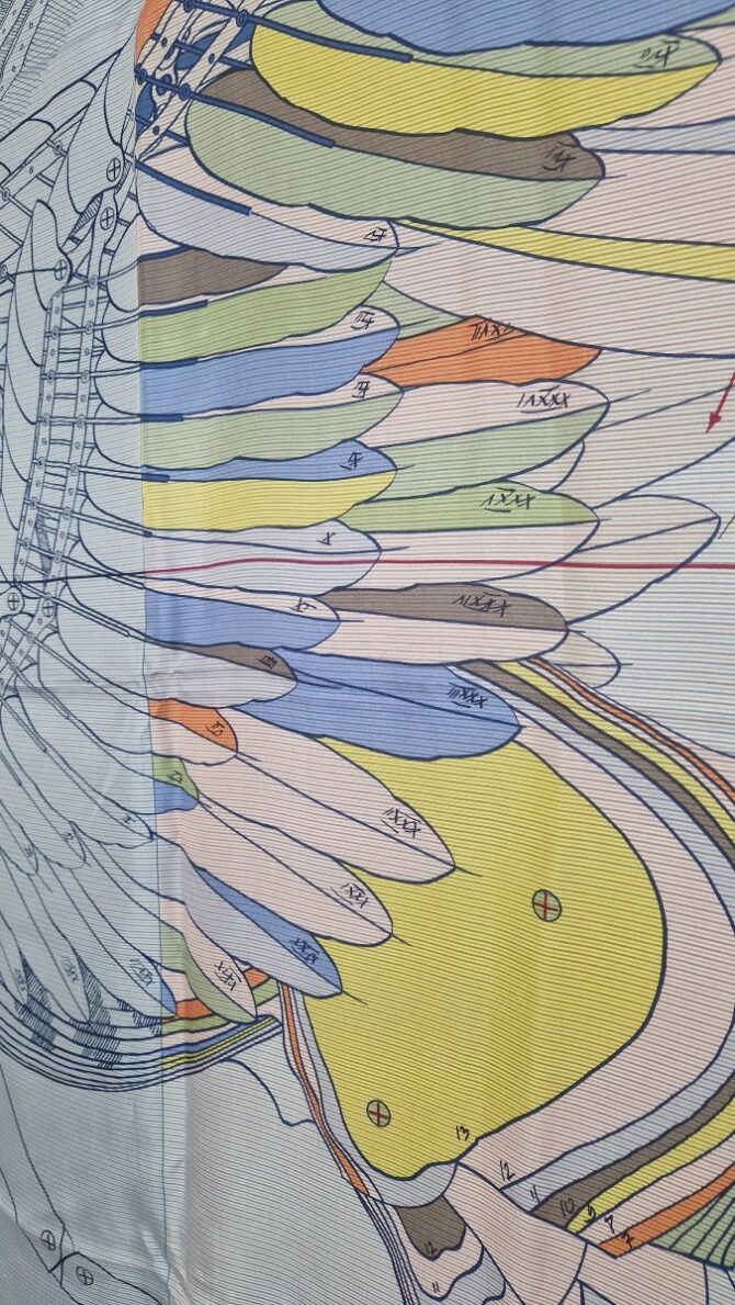 Châle Hermès en soie plume ou summertwill Le pégase – Image 2