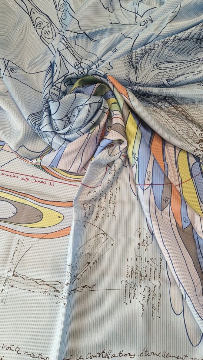 Châle Hermès en soie plume ou summertwill Le pégase – Image 5