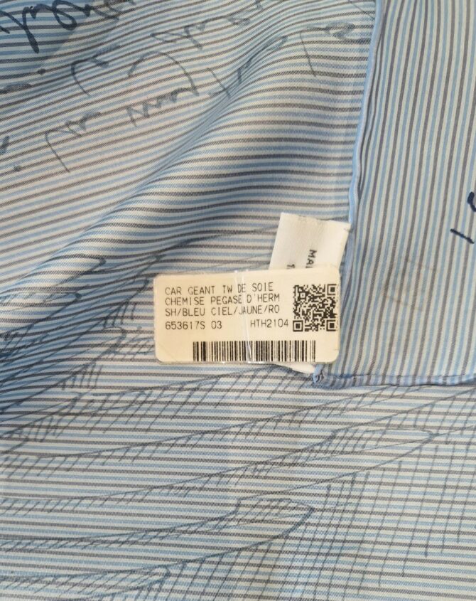 Châle Hermès en soie plume ou summertwill Le pégase – Image 6