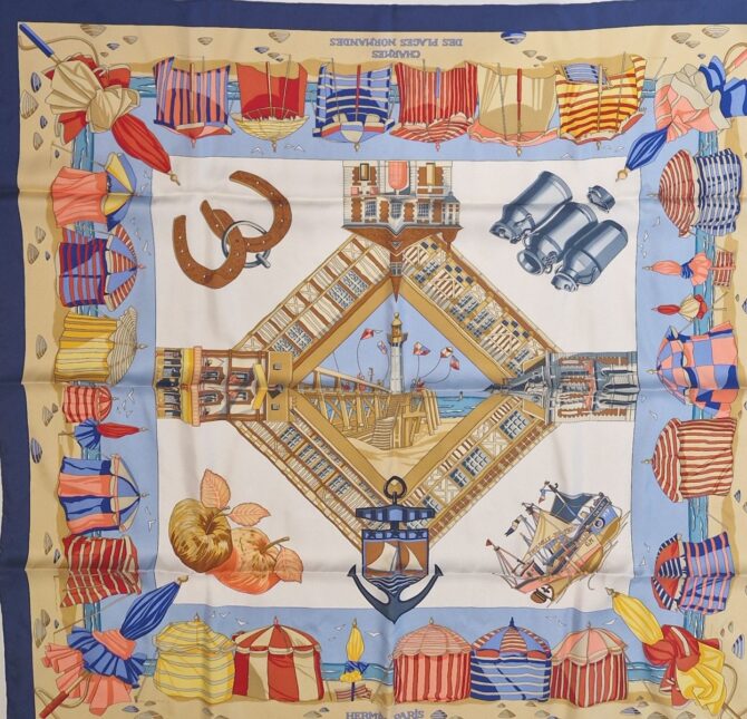 Charme des plages normandes carré Hermès par Loic Dubigeon 1999 Etat neuf – Image 3