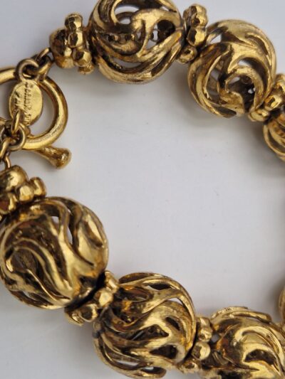 bracelet Sonia Rykiel vintage en métal doré