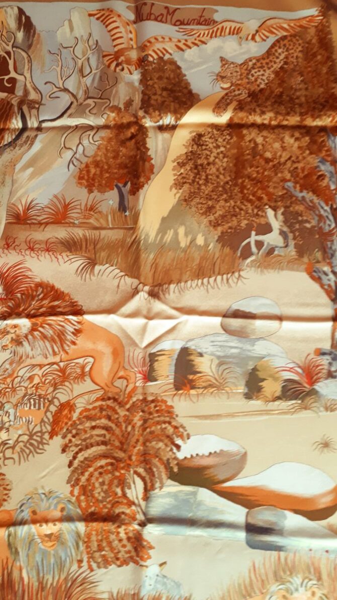 Carré Hermès soie NUBA MOUNTAIN par Sefedin 1997 – Image 3
