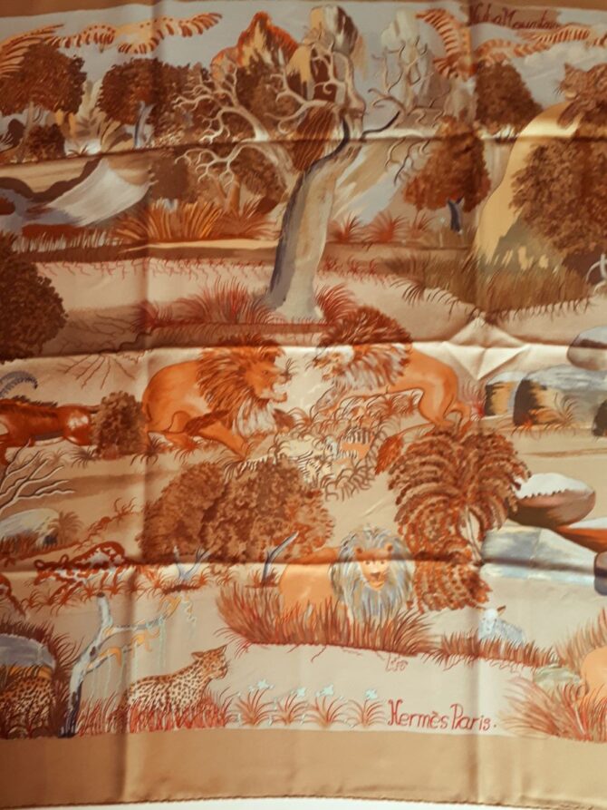 Carré Hermès soie NUBA MOUNTAIN par Sefedin 1997 – Image 6