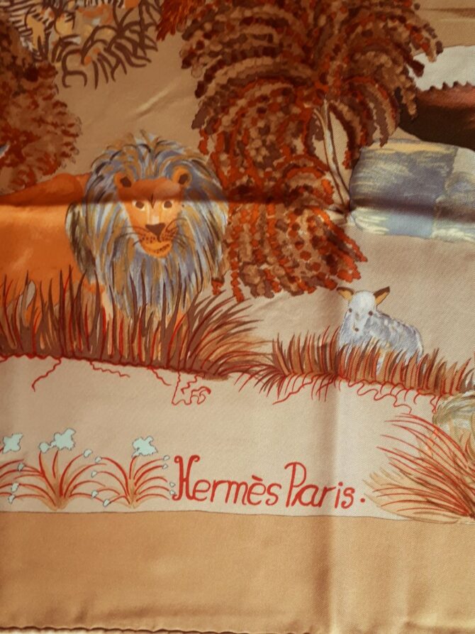 Carré Hermès soie NUBA MOUNTAIN par Sefedin 1997 – Image 2