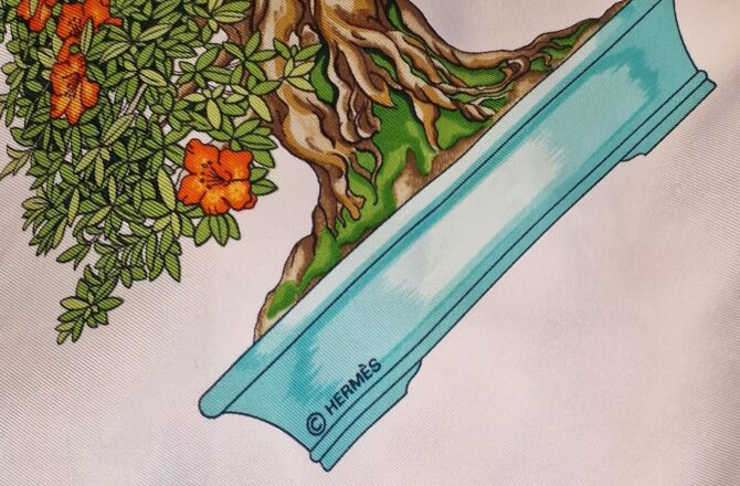 Carré Hermès Les beaux jours du  Bonsai par Catherine Baschet 1991 – Image 4