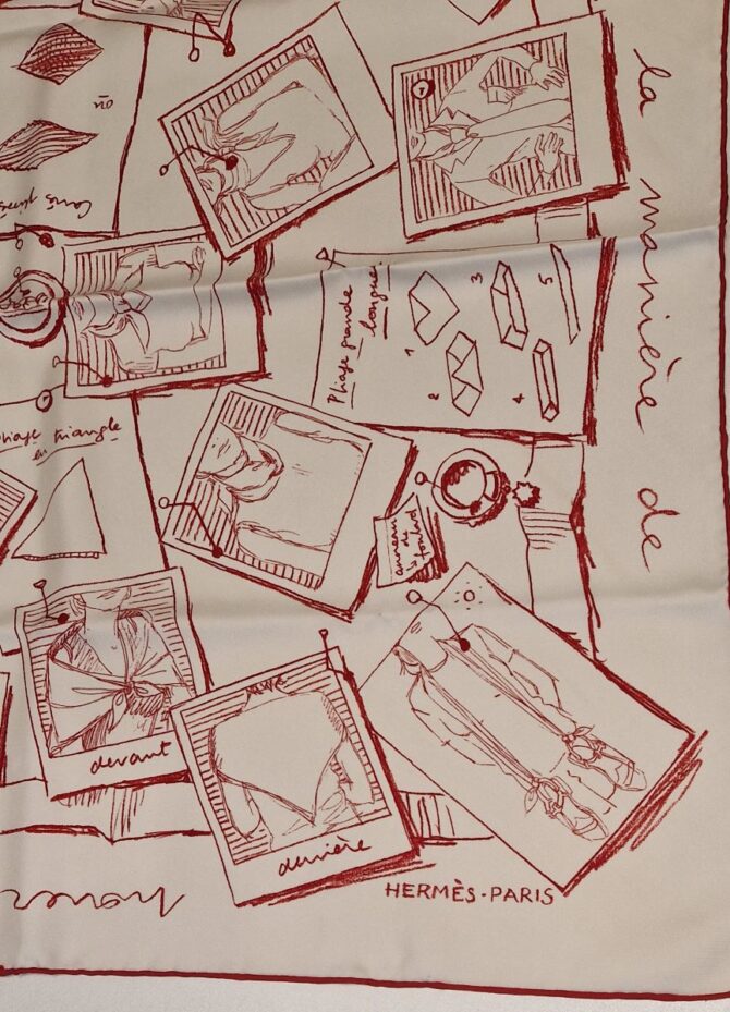 Carré Hermès Instructions sur l'art de nouer et porter votre carré Hermès – Image 4