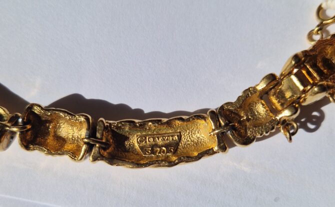 Collier Carven en métal plaqué or et strass – Image 7