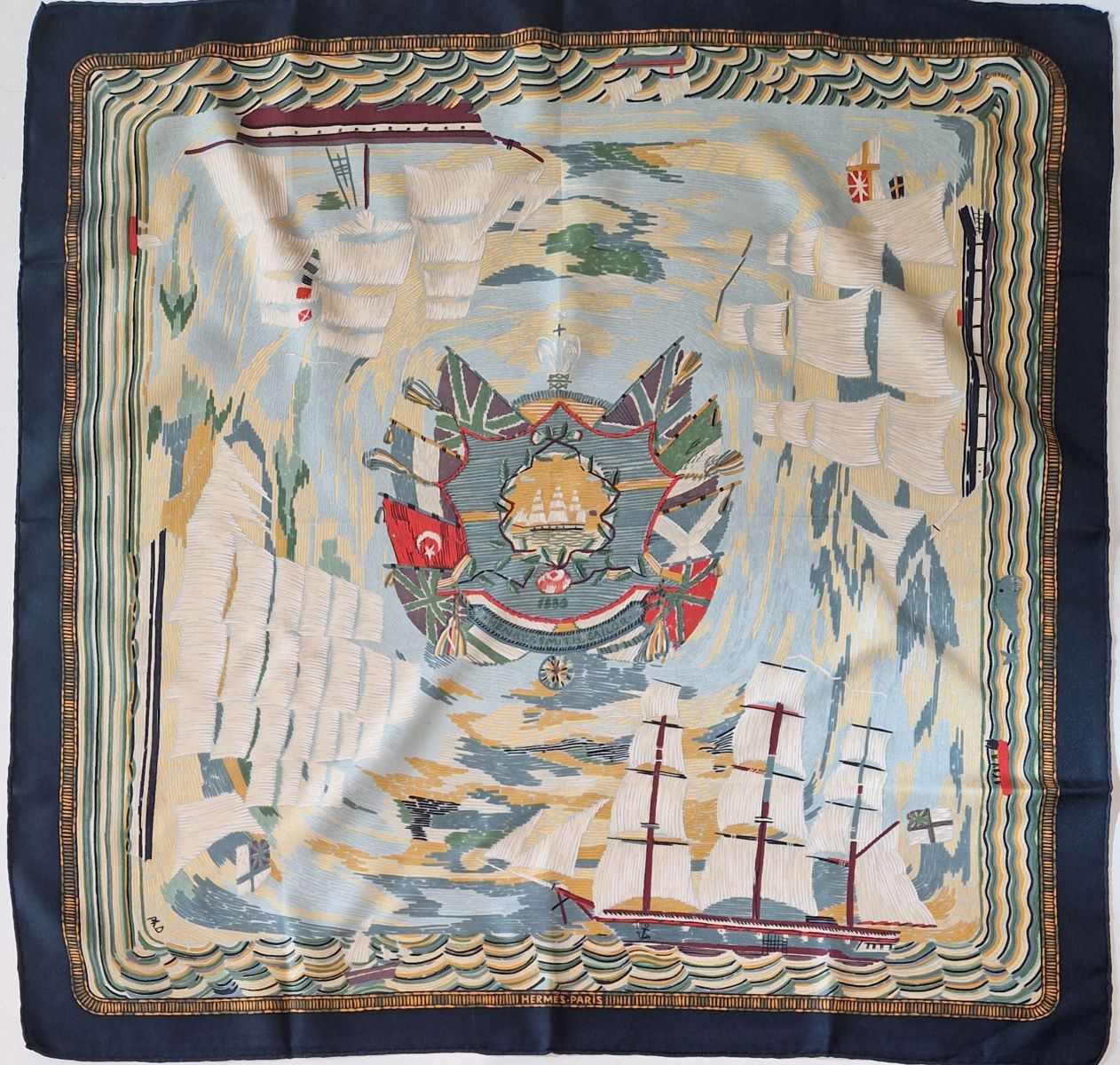 carré hermès marine naive