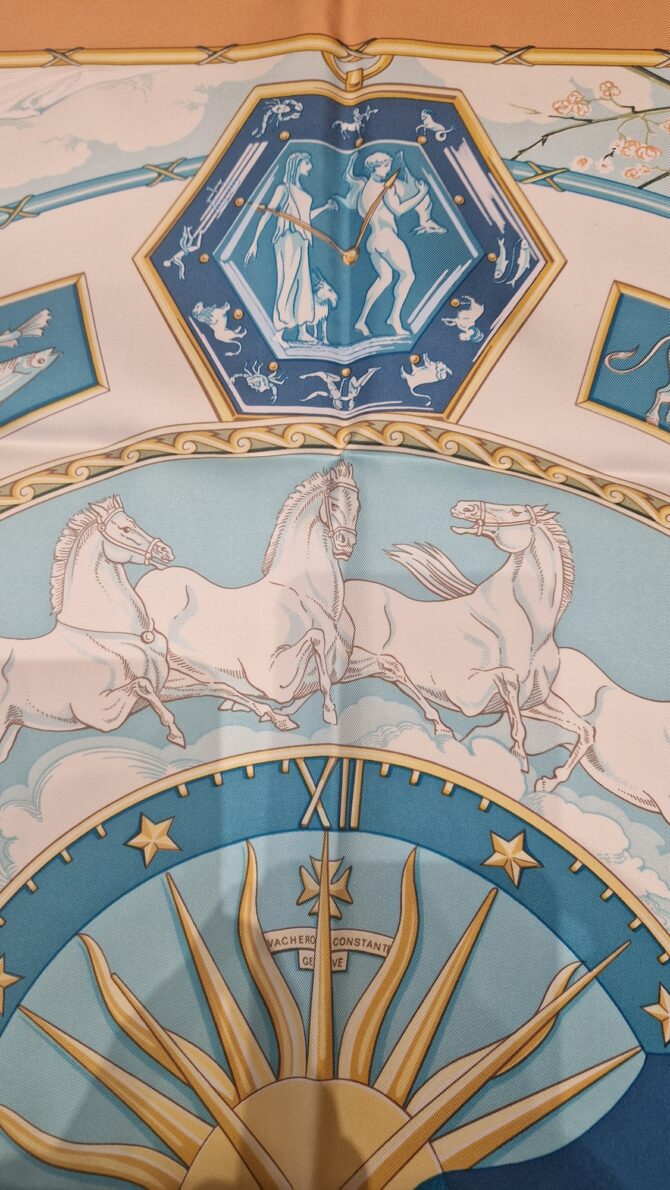 Carré Hermès Edition spéciale 2002 pour Vacheron Constantin par Laurence Bourthoumieux, livré dans sa boîte – Image 6