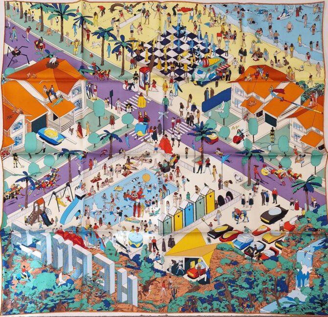 Carré Hermès On the beach par Ugo Bienvenu
