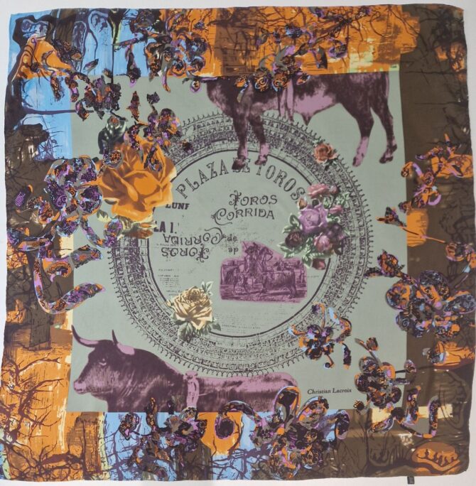 Foulard en soie tauromachie par Christian Lacroix