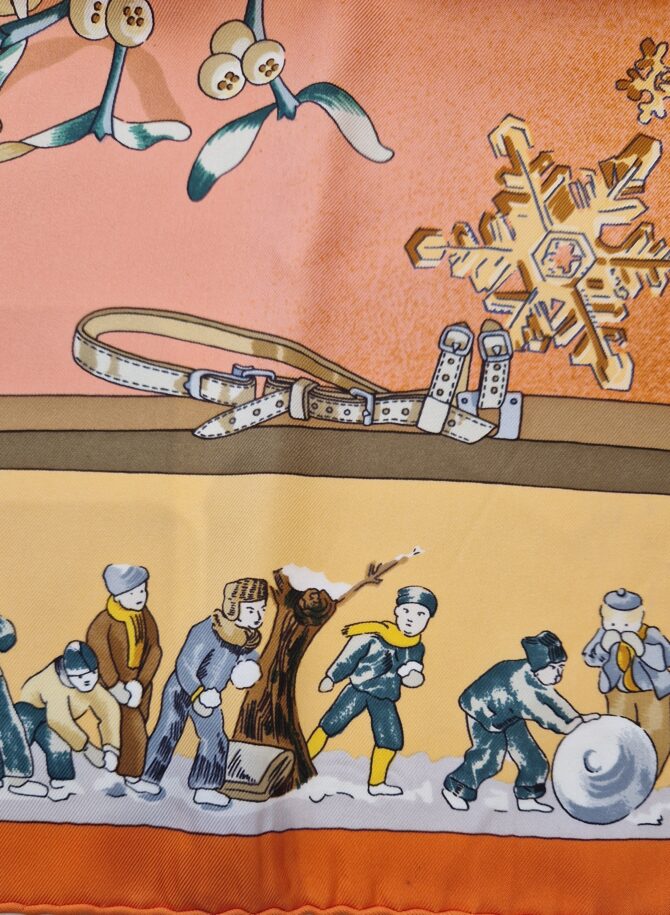 Carré Hermès Neige d'Antan par Caty Latham 1989 – Image 7