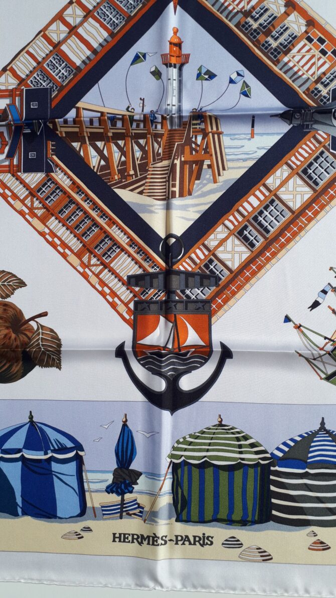 Carré Hermès Charme des plages normandes  par Loic Dubigeon 1999 – Image 3