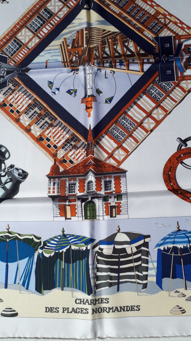 Carré Hermès Charme des plages normandes  par Loic Dubigeon 1999 – Image 5