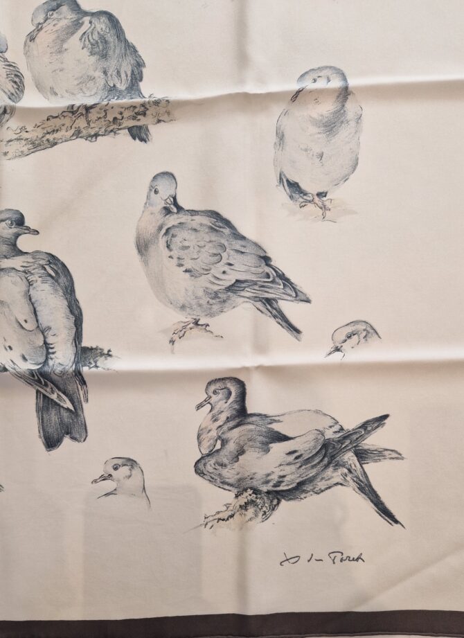 Carré Hermès  les tourterelles par Xavier de Poret édition de 1956 – Image 4