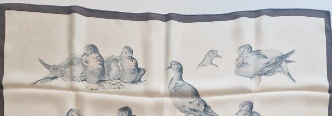 Carré Hermès  les tourterelles par Xavier de Poret édition de 1956 – Image 5