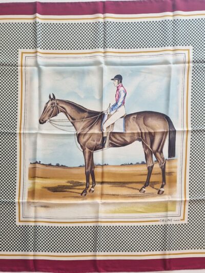 foulard CELINE en soie motif equestre