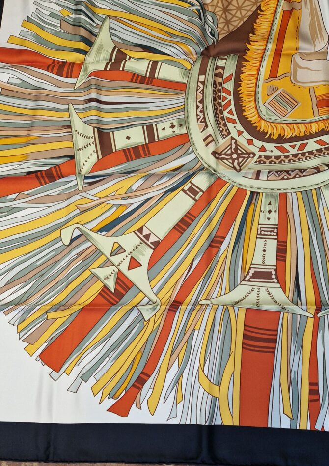 Carré Hermès Cuirs du désert détail  par Françoise de la Perrière 2001 – Image 3