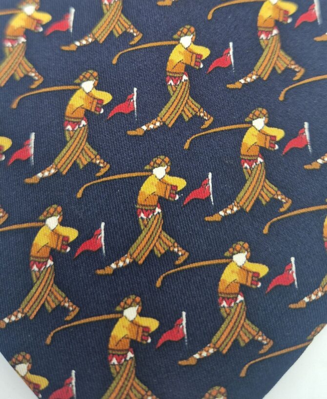 Cravate en soie Salvatore Ferragamo motifs golfeurs – Image 3