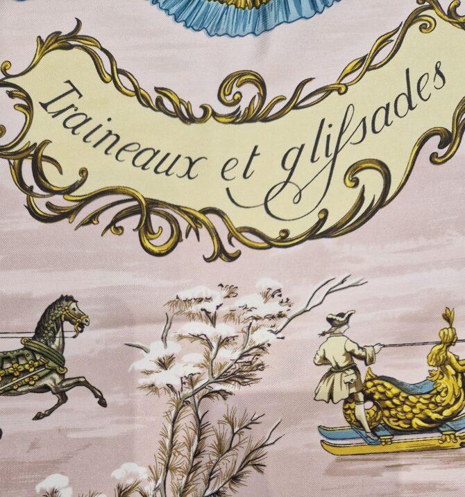 Carré Hermès  Traineaux et glissades  par Françoise de la Perrière 1965 – Image 3