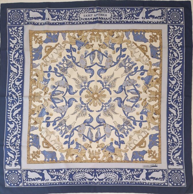 Carré Hermès Early America par Françoise de la Perrière 1976