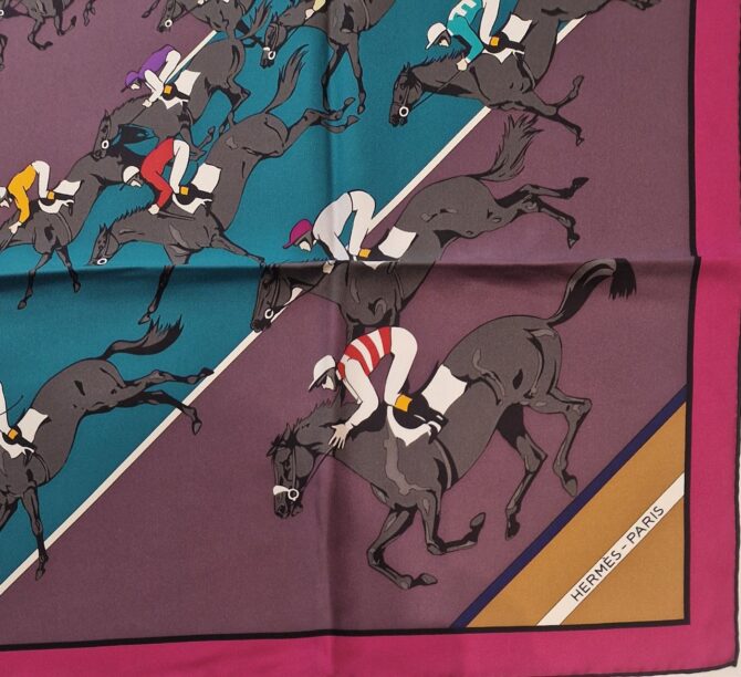 Carré Hermès Les courses par Yves Benoist-Gironière 1982 – Image 6
