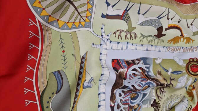Carré hermès La vie au grand nord par Aline Honoré 2004