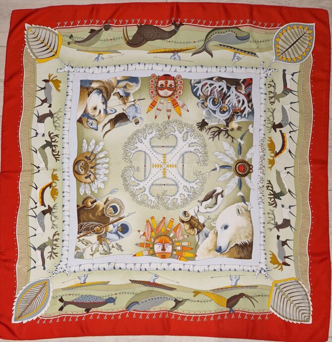 Carré hermès La vie au grand nord par Aline Honoré 2004