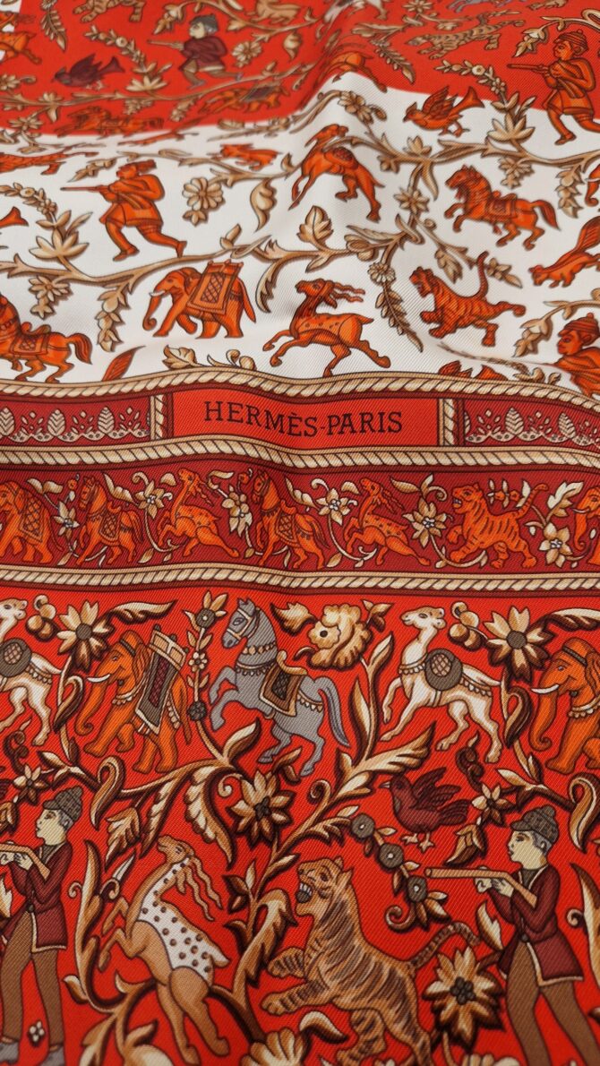 Carré Hermès Chasse en Inde par Michel Duchene 1986 – Image 4