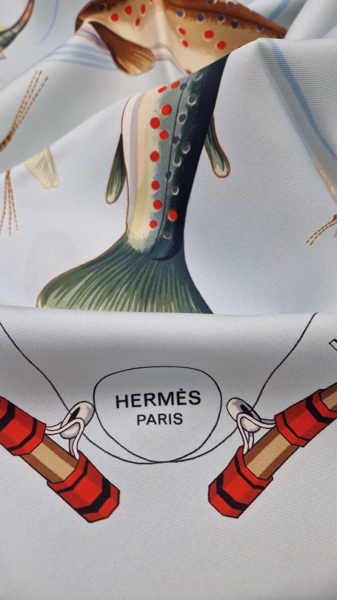 Carré Hermès Les truites par Micheline Masson 1953 – Image 6