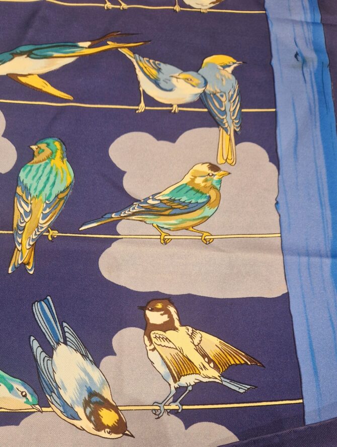 Carré Hermès les oiseaux des bois et des champs par Hugo Grykar  années 80 – Image 6