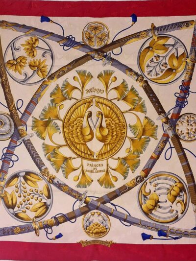 Carré Hermès DAÏMYO Princes du soleil levant par Françoise Faconnet 1991