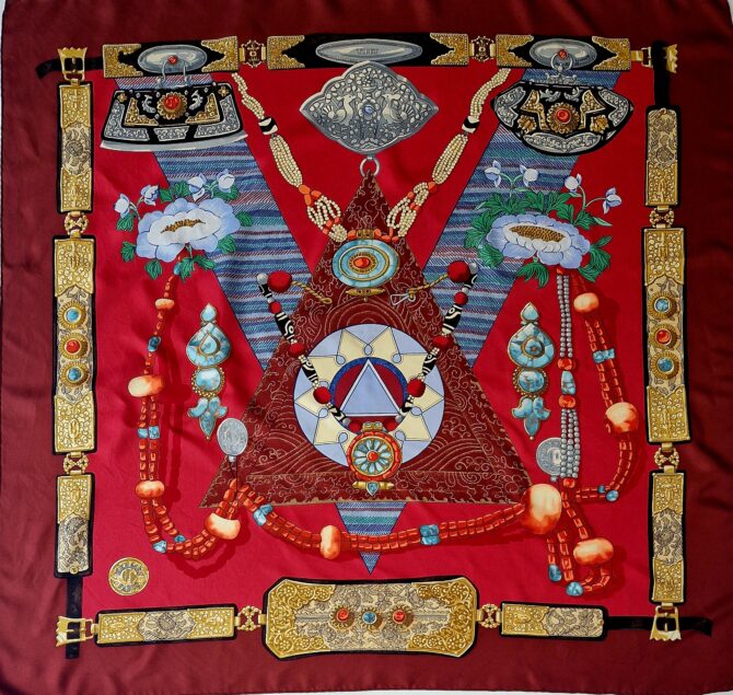 Carré Hermès Tibet par Cathy Latham 1999