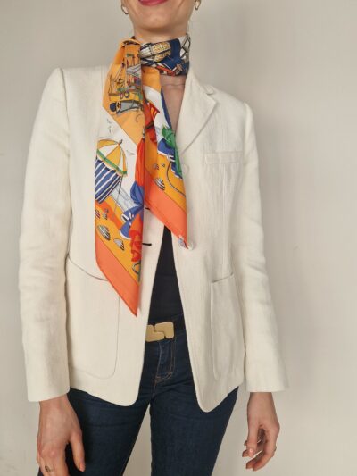 Foulard Hermès Charmes des plages normandes par Loic Dubigeon 1999