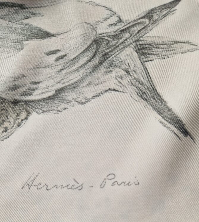 Carré Hermès  les tourterelles par Xavier de Poret édition de 1956 – Image 4