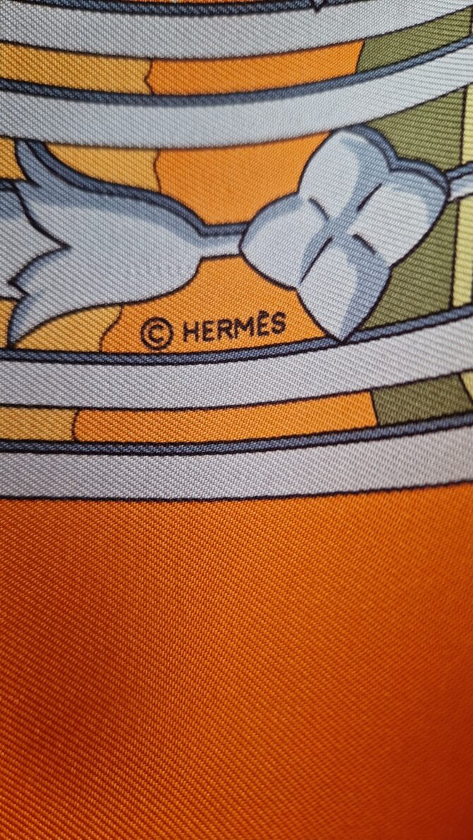 Carré Hermès Le fleuve sacré par Catherine Baschet 2005 livré dans sa boîte – Image 5