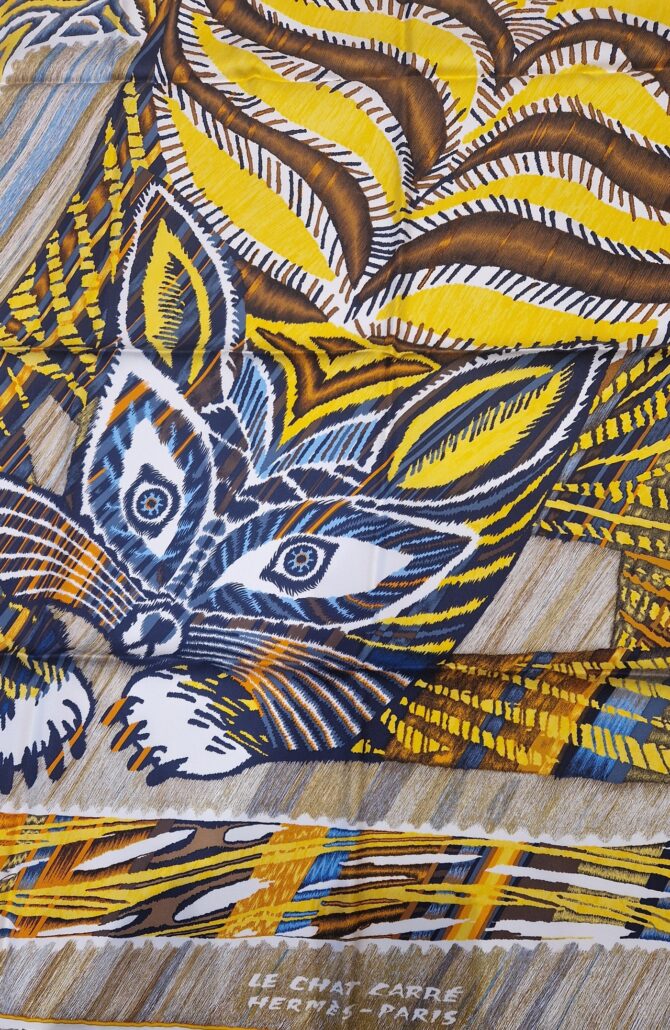 Carré Hermès Le chat carré par Florence Manlik 2022