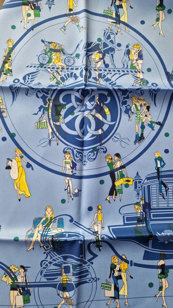 Carré Hermès 65 cm Ex Libris Les parisiennes par Hugo Grykar et Kiraz 2021 – Image 2