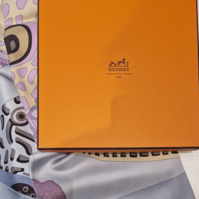 Carré  Hermès Les  Grands Fonds II par Annie Faivre en  2001, livré dans sa boîte – Image 9