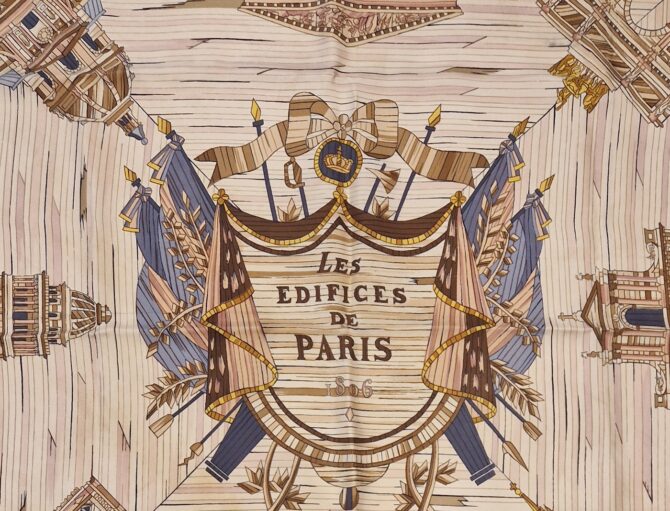 Les édifices de Paris, rare carré Hermès par Hugo Grykar édité en 1957