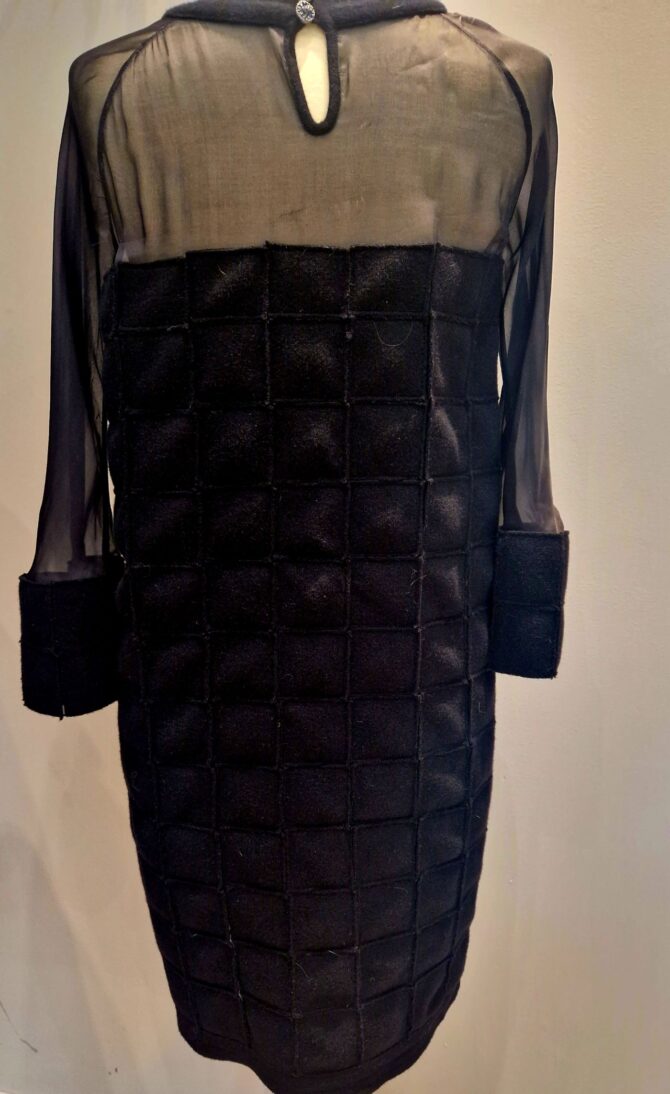 Robe Chanel vintage encarreaux de laine
