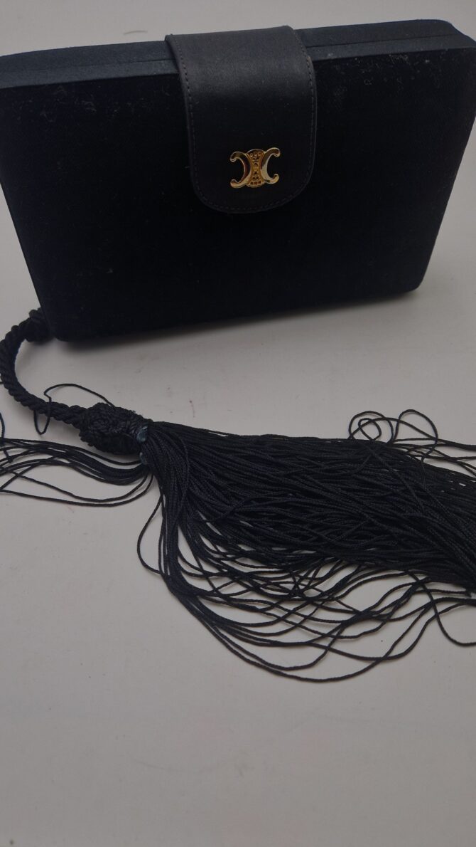 Pochette du soir CELINE Vintage années 80 en velours et satin