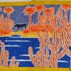 Drap de bain Hermès ETAT NEUF avec étiquettes motif Le bel oasis