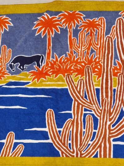 Drap de bain Hermès ETAT NEUF avec étiquettes motif Le bel oasis