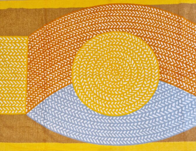 Drap de bain Hermès ETAT NEUF avec étiquettes motif Poisson natte – Image 4