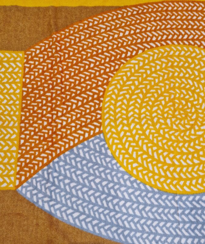 Drap de bain Hermès ETAT NEUF avec étiquettes motif Poisson natte – Image 5