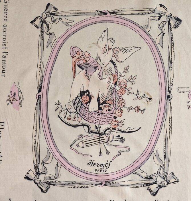 Carré Hermès Les amours par Hugo Grykar 1947 – Image 4