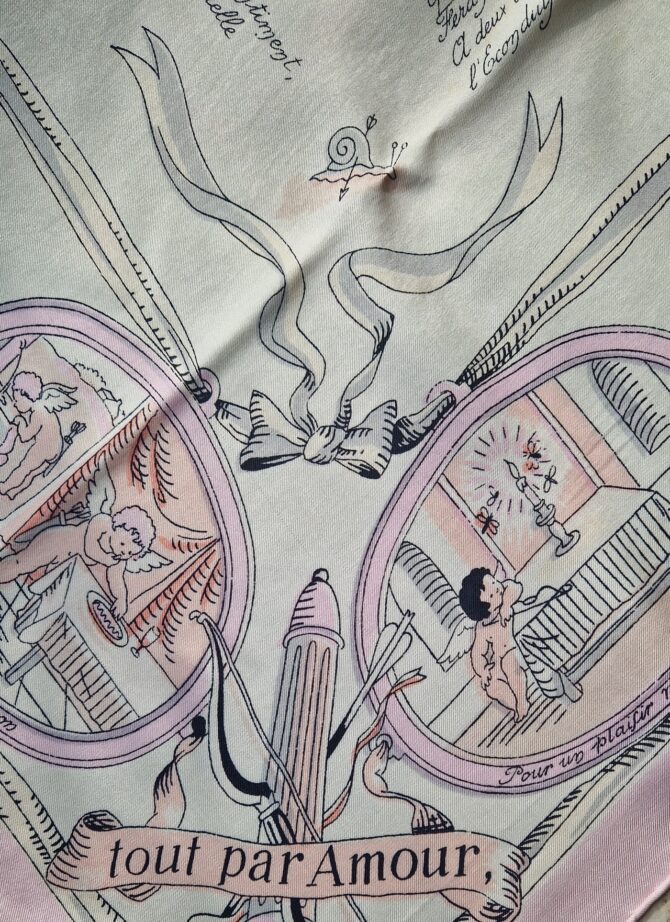 Carré Hermès Les amours par Hugo Grykar 1947 – Image 7