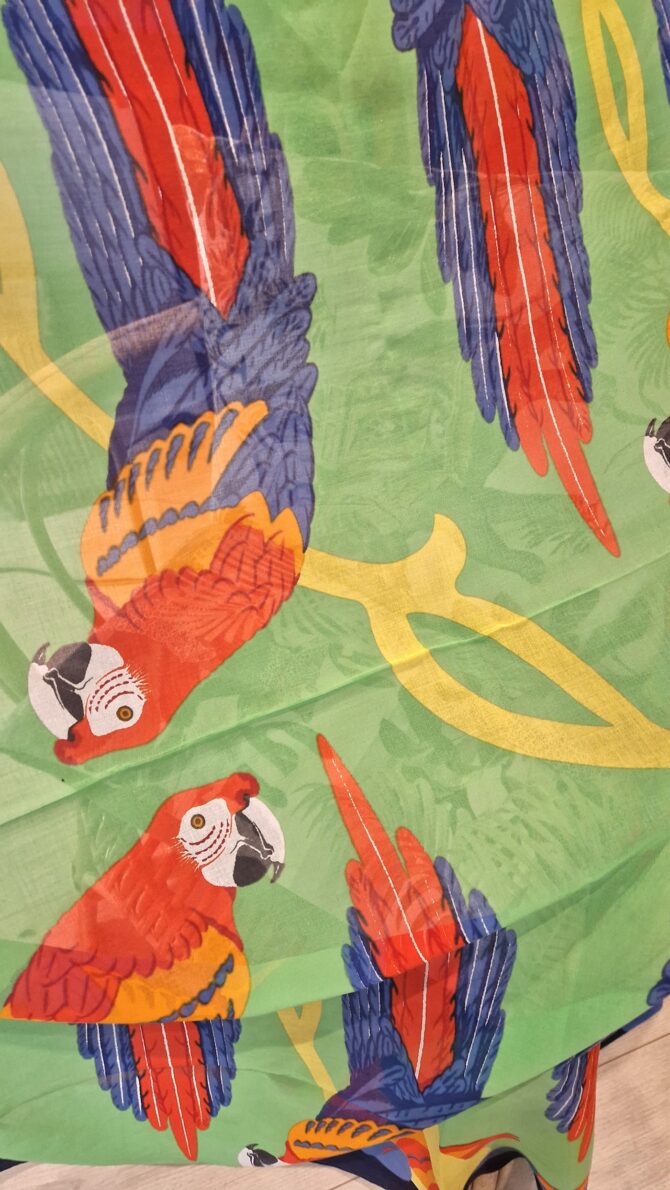 Paréo Hermès aux motifs de  Perroquets – Image 5