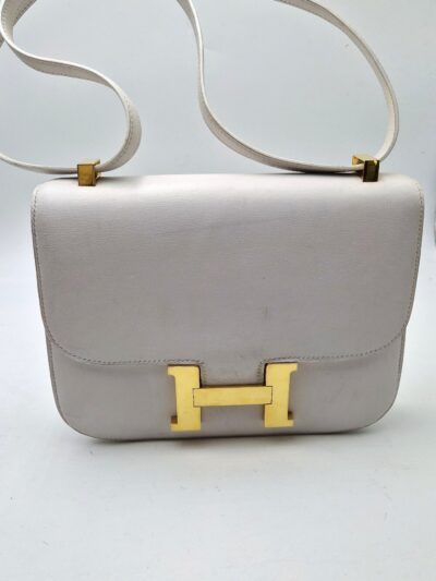 sac constance hermès en box blanc